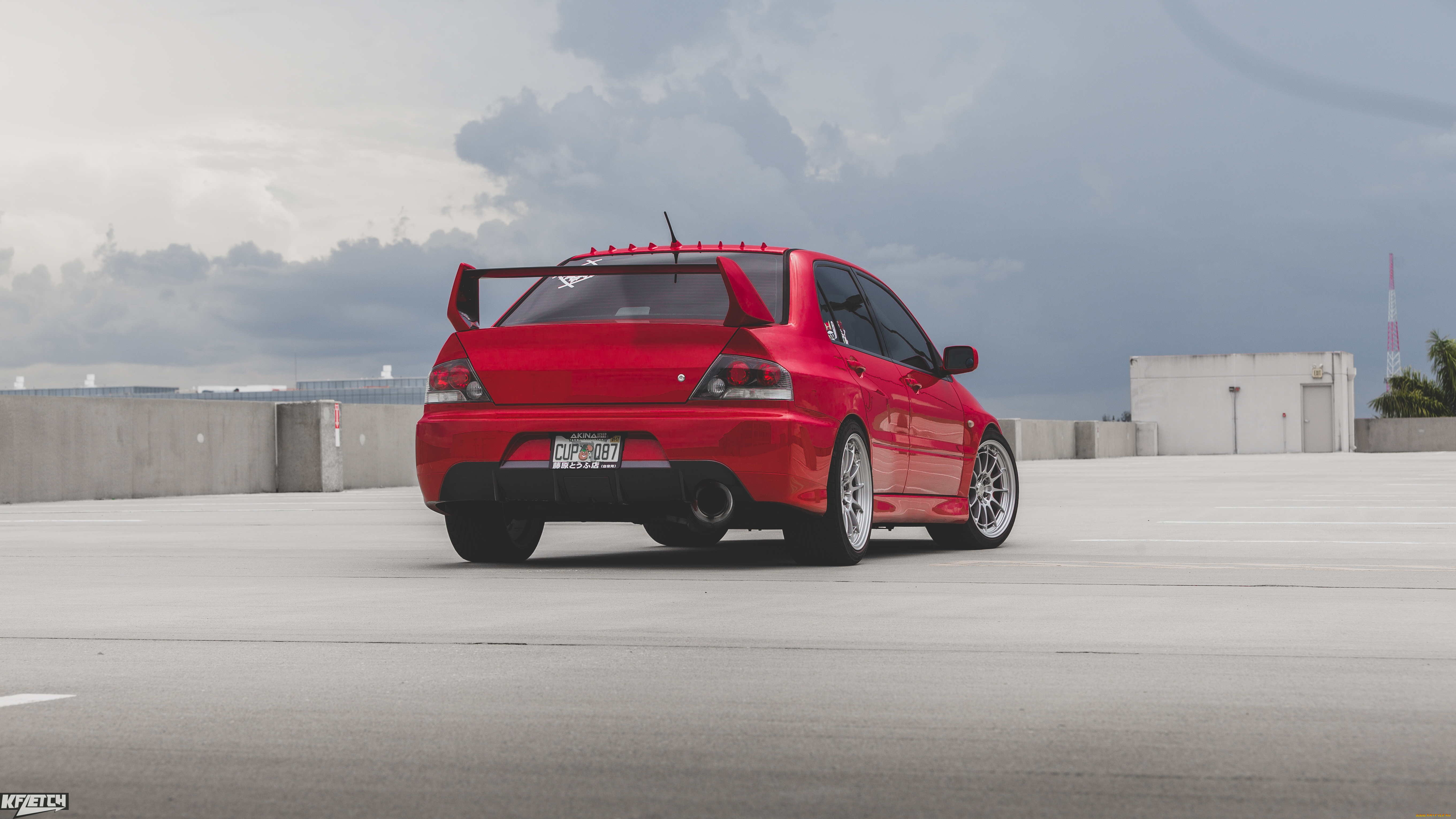 ����, ����������, mitsubishi, red, car, rear, view, large, spoiler, lancer, evolution, evo, ix